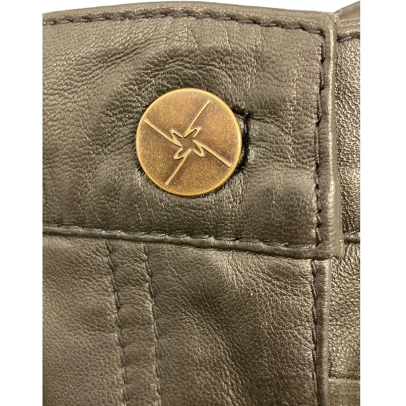 NWT Lambskin Leather & Denim Blue Jeans ARTELIER NICOLE MILLER Pant Size 31 - Picture 8 of 8